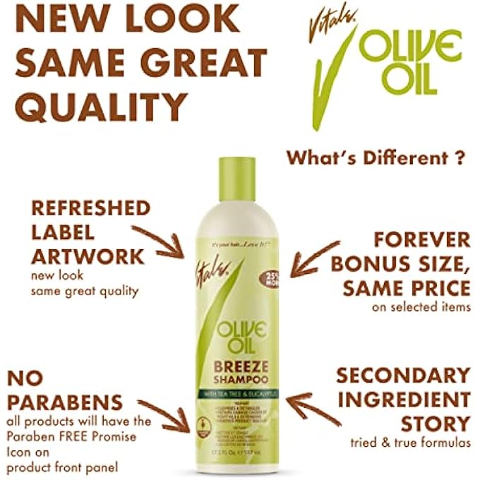 VITALE OLIVE OIL ANTI BREAKAGE LEAVE IN CONDITIONER 12 FLUID OUNCE, WHITE, 12 FL OUNCE - Image 3